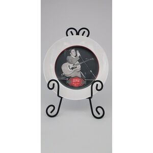 Elvis Presley Collector Plate 8in White Backstage Pass Ceramic 2017 Megatoys
